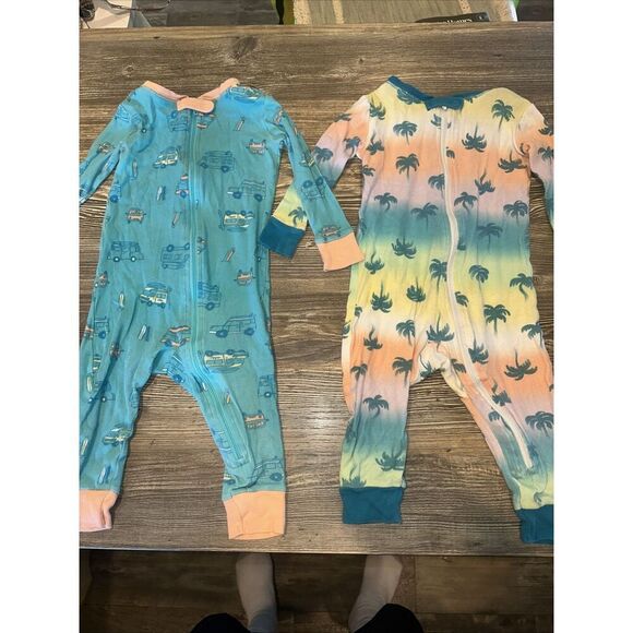 Cat & Jack Baby Boy Size 18M Rompers Long Sleeve 'Palm & Trucks' (2 Pack) NWOT.Q - Picture 1 of 5
